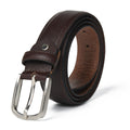 Nawaabi Executive Profile Leather Belt – Crosshatch Dark Brown