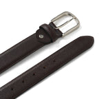 Nawaabi Executive Profile Leather Belt – Crosshatch Dark Brown