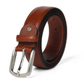 Nawaabi Executive Profile Leather Belt – Crosshatch Light Brown