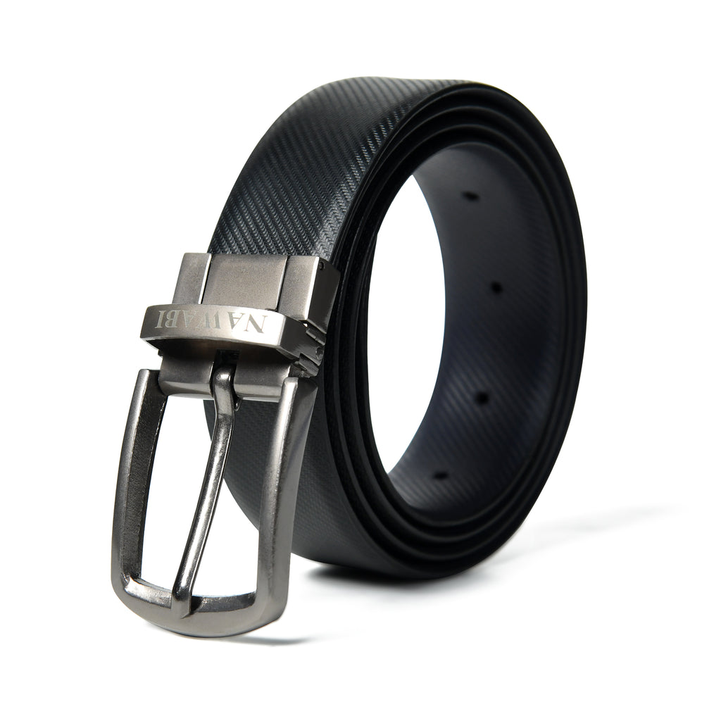 Nawaabi Executive Profile Leather Belt – Lined black