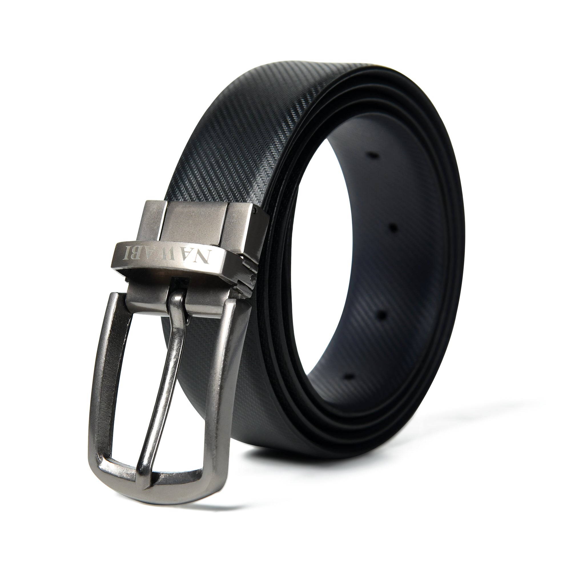 Nawaabi Executive Profile Leather Belt – Lined black