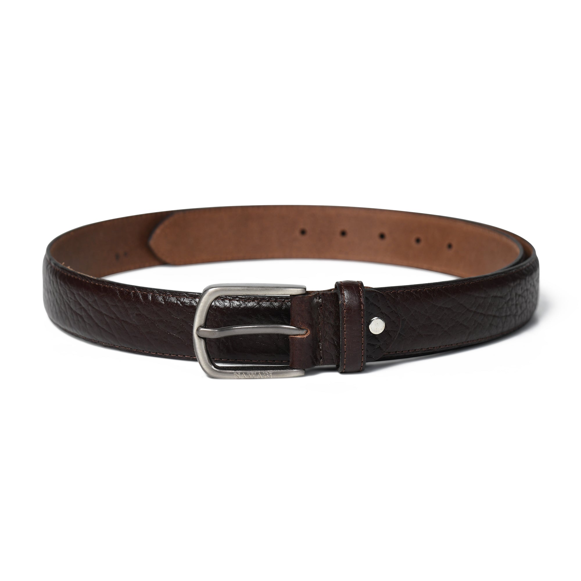 Nawaabi Executive Profile Leather Belt – Antique Dark Brown