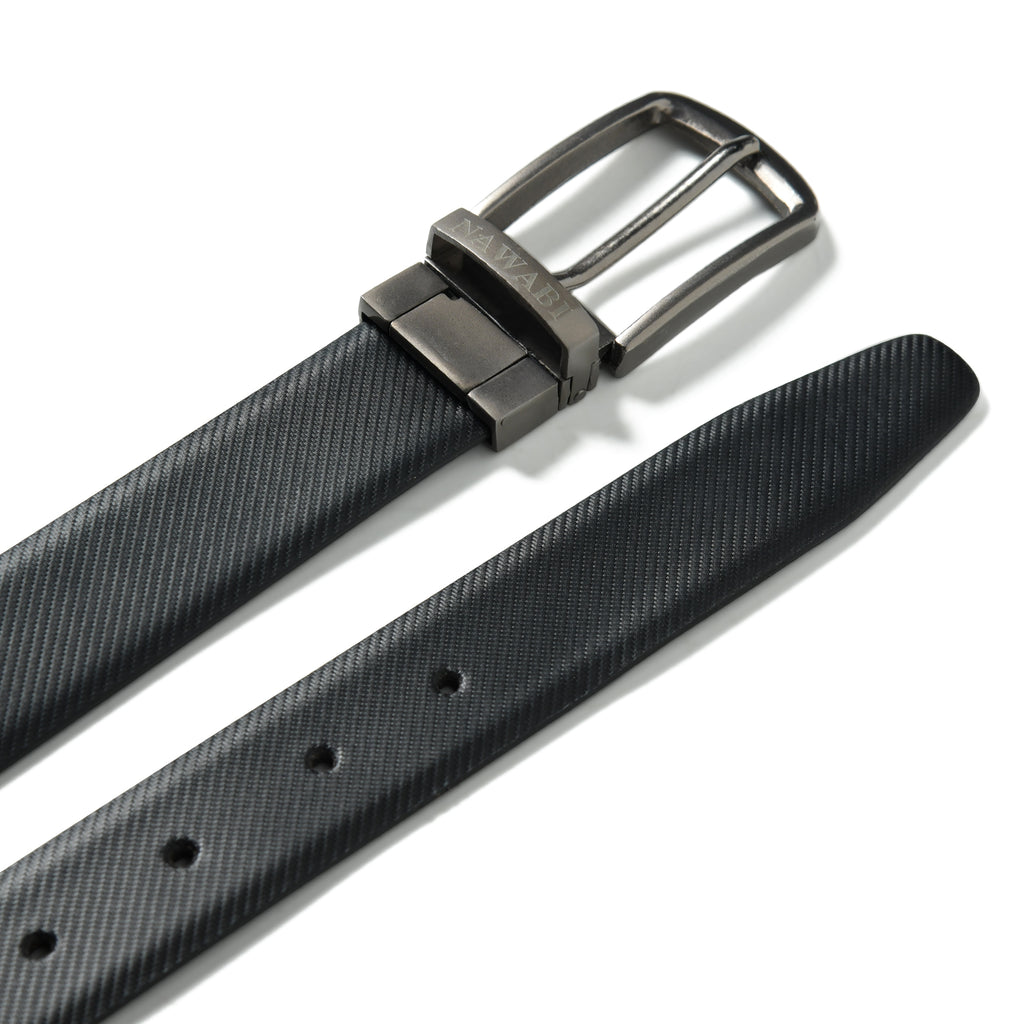 Nawaabi Executive Profile Leather Belt – Lined black