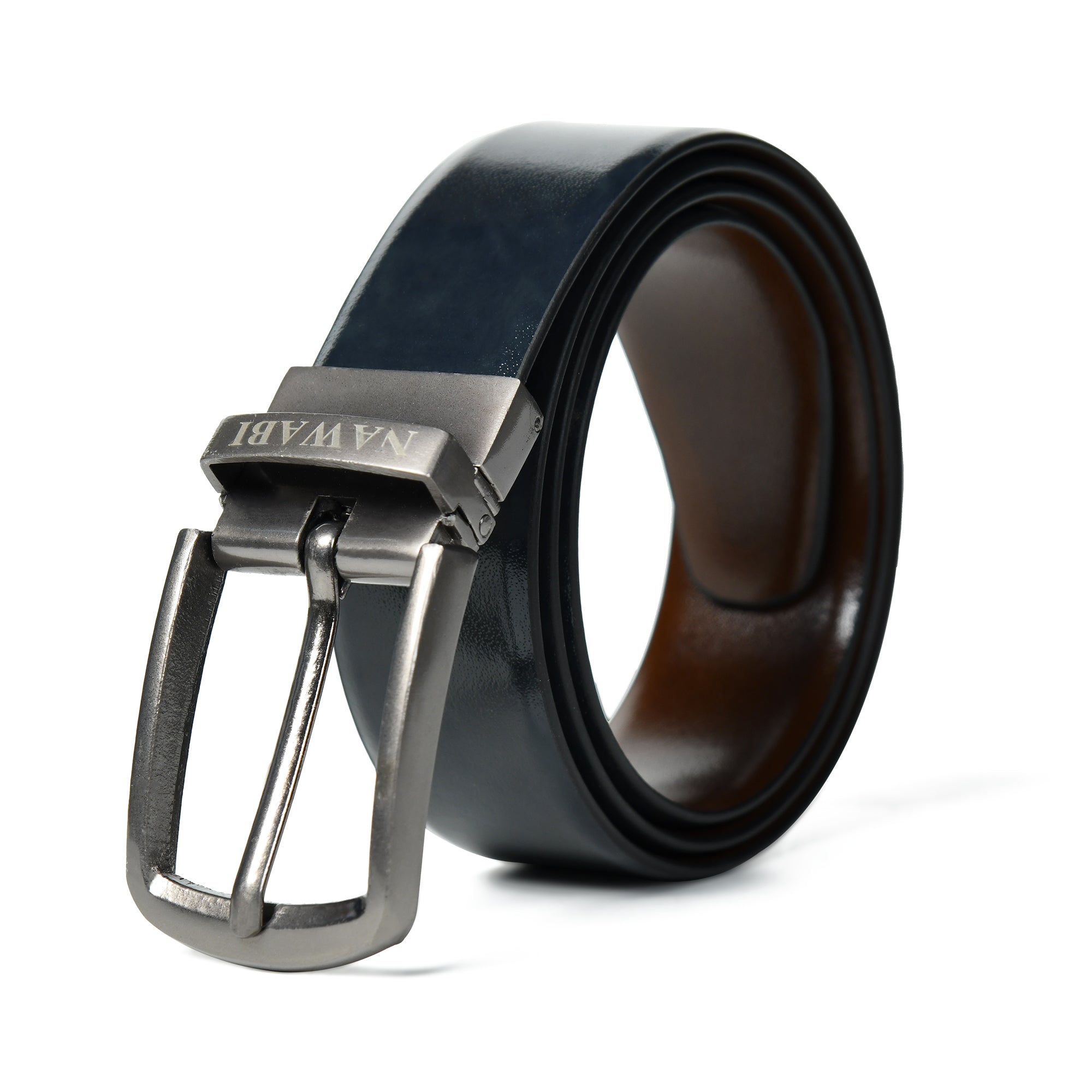 Nawaabi Executive Profile Leather Belt – Plain Black