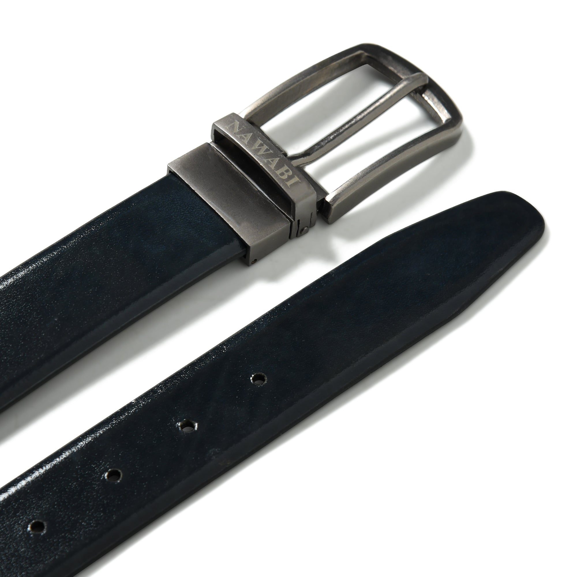 Nawaabi Executive Profile Leather Belt – Plain Black