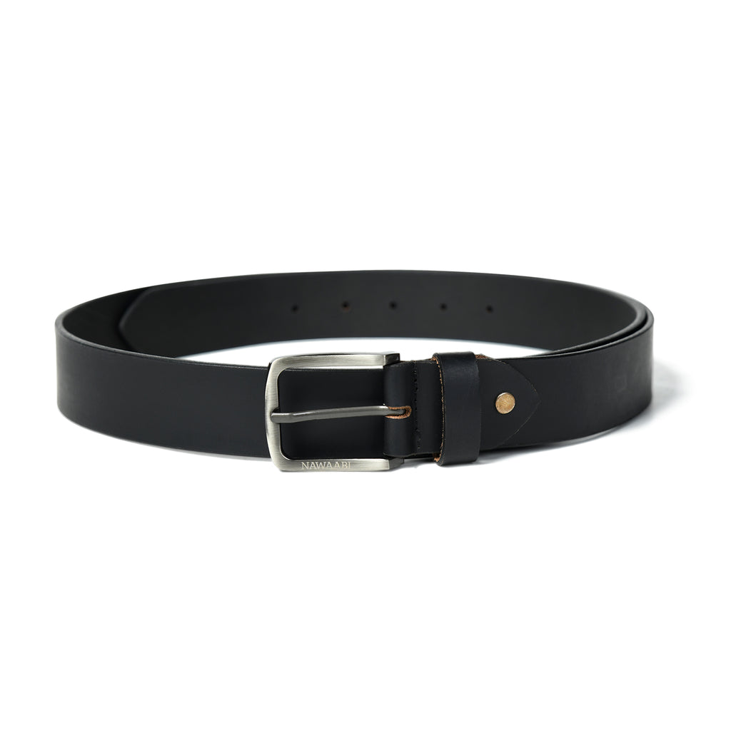 Nawaabi Leather belt - Carbon Black